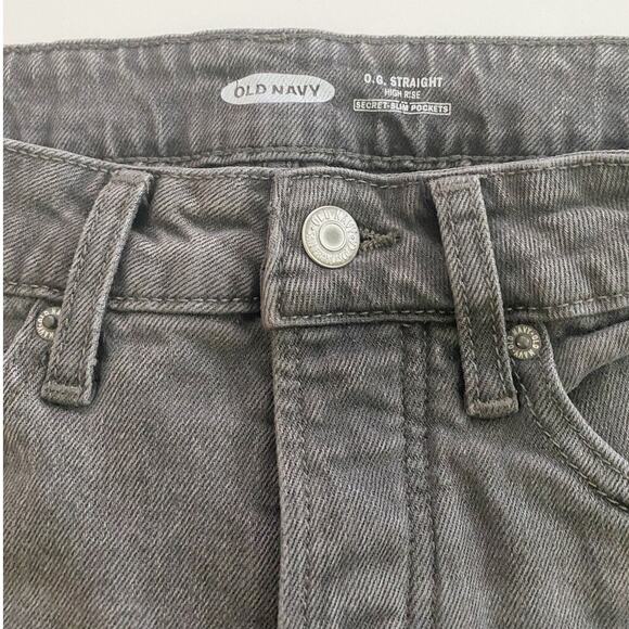 Old Navy Women's O.G. Straight High Rise Secret Slim Pockets Washed Black 4 - Picture 16 of 16